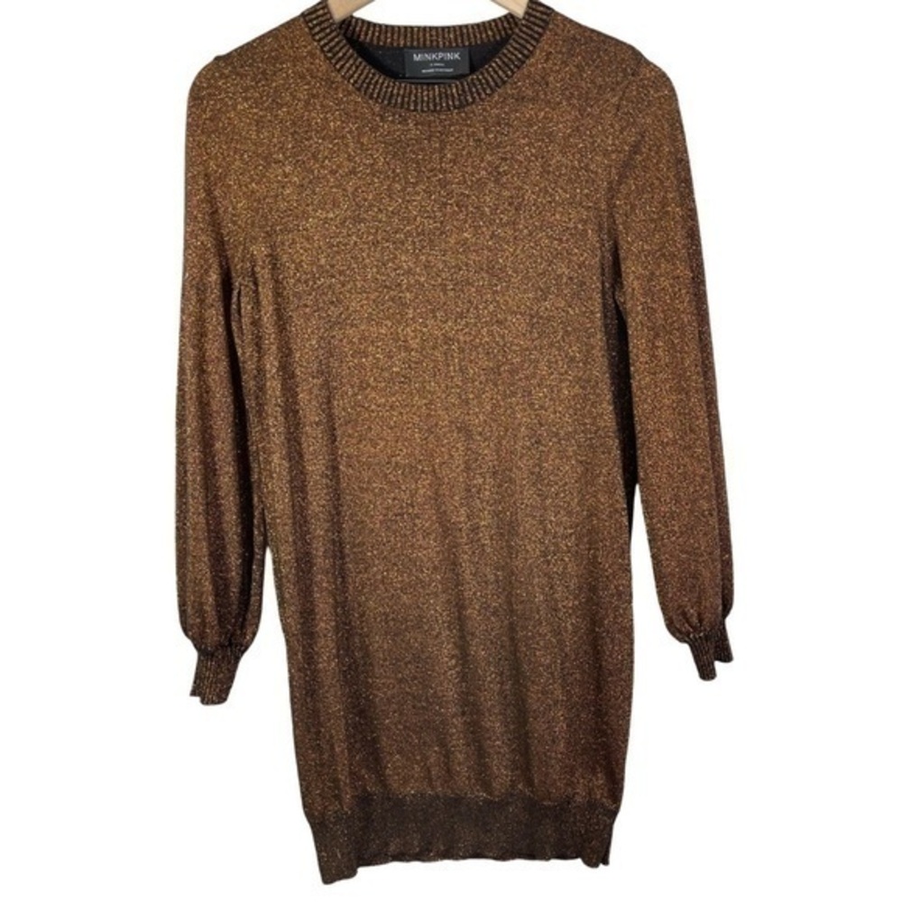 Minkpink Women’s Metallic Long sleeve Dress Size XS